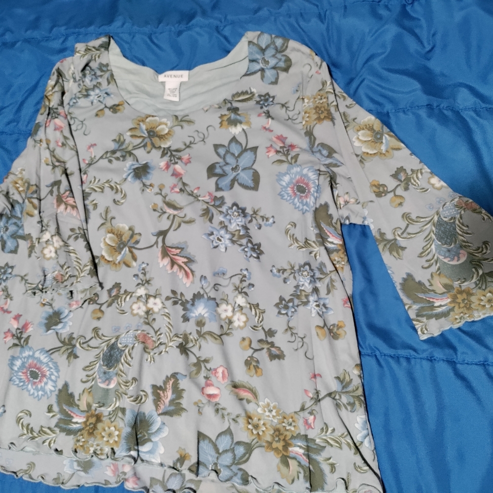 Avenue pale blue blouse.